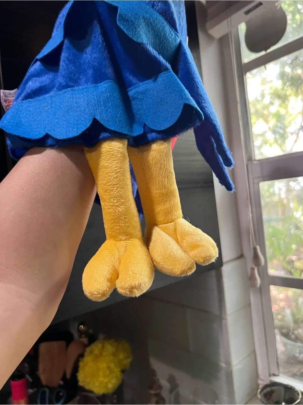 Blue & Yellow Parrot Or Bird Hand Puppet- Childrens Toy